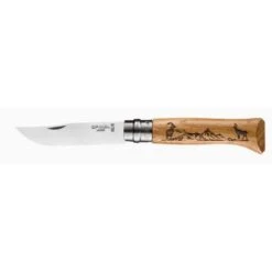 OPINEL COLTELLO INOX N. 8 ANIMALIA CAMOSCIO CON MANICO IN QUERCIA