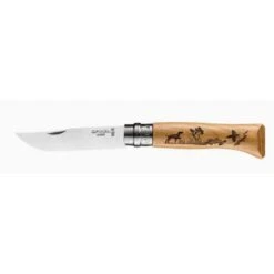OPINEL COLTELLO INOX N. 8 ANIMALIA CANE CON MANICO IN QUERCIA