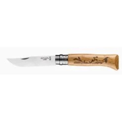 OPINEL COLTELLO INOX N. 8 ANIMALIA LEPRE CON MANICO IN QUERCIA