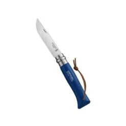 OPINEL COLTELLO INOX N.8 MANICO BARODEUR COLORE BLU CON LACCETTO