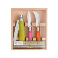 OPINEL POCHETTE IN LEGNO TRIO COLTELLI DA GIARDINO COLORATI