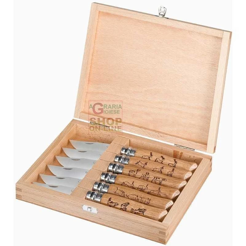 OPINEL SET 6 COLTELLI CON SCATOLA N. 8 INOX COLLECTION ANIMAL 2 OPINEL SET 6 COLTELLI CON SCATOLA N. 8 INOX COLLECTION ANIMAL - immagine 2