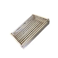 PANETTA CASSETTA DI LEGNO A 3 LISTELLI CM. 53x32x9h.