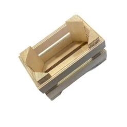 PANETTA CASSETTINA DI LEGNO CON 2 LISTELLI CM. 12X6X6,5h.