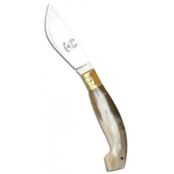 Paolucci Coltello Sirbuneddu Manico In Corno Lama Scuoio Inox Cm. 14