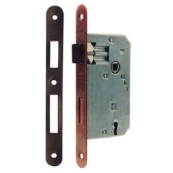 PATENT SERRATURA CON PIASTRA ARROTONDATA Q.8/70 BRONZATA MM.50