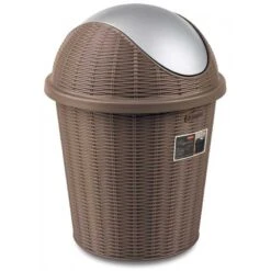 Stefanplast Pattumiera Con Coperchio Basculante Elegance Tortora Cm 28,5x39h. Lt. 10