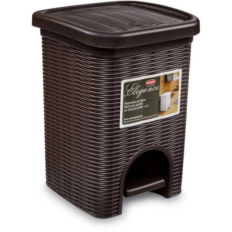 Stefanplast Pattumiera Da Bagno Elegance Con Pedaliera Moka Lt. 6 2 Stefanplast Pattumiera Da Bagno Elegance Con Pedaliera Moka Lt. 6 - immagine 2