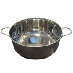 PENTOLA IN ACCIAIO INOX 18/10 CON MANICI E FONDO IN ALLUMINIO SENZA COPERCHIO CM. 34