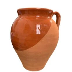 PIGNATA IN TERRACOTTA CON 2 MANICI SENZA COPERCHIO Cm. 14x25h.