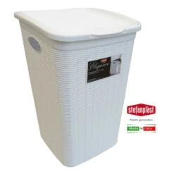 Stefanplast Portabiancheria Elegance In Plastica Bianco Lt. 50