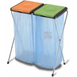 PORTARIFIUTI GIMI PER LA RACCOLATA DIFFERENZIATA MODELLO NATURE A DUE SACCHI CM. 65 X 105 Circa