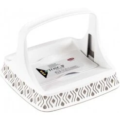 Stefanplast Portatovaglioli Orizzontale Tosca In Plastica Con Fermatovaglioli Bianco Tortora Cm 22x22x16,5h.