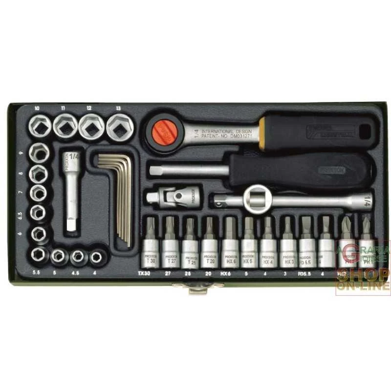 PROXXON 23080 SERIE CHIAVI BUSSOLA 1/4 E CRICCHETTO PZ.36 2 PROXXON 23080 SERIE CHIAVI BUSSOLA 1/4 E CRICCHETTO PZ.36 - immagine 2