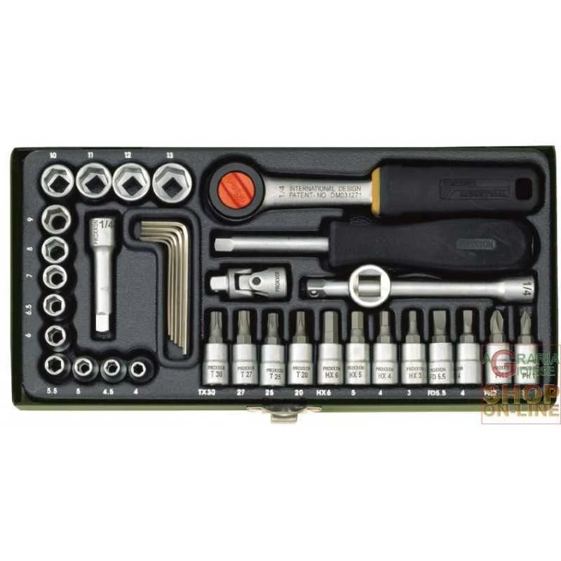 PROXXON 23080 SERIE CHIAVI BUSSOLA 1/4 E CRICCHETTO PZ.36 1 PROXXON 23080 SERIE CHIAVI BUSSOLA 1/4 E CRICCHETTO PZ.36