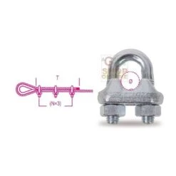 ROBUR MORSETTI ART. 8016 PER FUNE E CAVO IN ACCIAIO ZINCATI MM. 8 PZ. 150