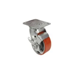 RUOTA IN POLIURETANO GIREVOLE CON FRENO MM. 75x32 EXPORT