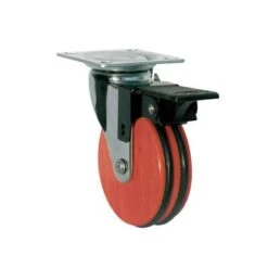 RUOTA PER MOBILE CILIEGIO CON PIASTRA MM. 50 CON FRENO