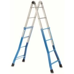 SCALA EVEREST TELESCOPICA IN ACCIAIO ALLUNGABILE 4+4 GRADINI Cm. 122/390