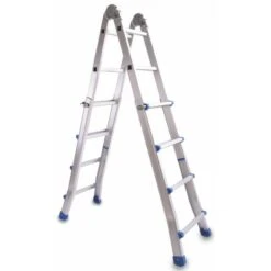 SCALA EVEREST TELESCOPICA IN ALLUMINIO ALLUNGABILE 4+4 GRADINI Cm. 122/390