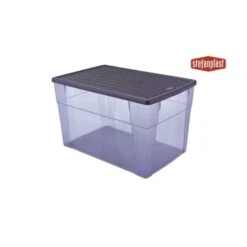 Stefanplast Scatola Contenitore Trasparente Elegance Box Multiuso XXL HIGH BLU NAVY Cm. 59x39x35h. Lt. 62