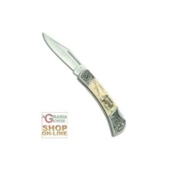 SHARP COLTELLO CON MANICO BIANCO INCISO CINGHIALE CM. 18 6255SH