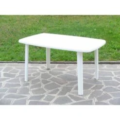 TAVOLO RESINA Cm.137x85 COLORE BIANCO