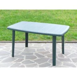 TAVOLO RESINA Cm.137x85 COLORE VERDE