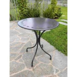 TAVOLO SORRENTO DIAMETRO Cm60 COLORE NERO OPACO