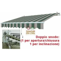 TENDA DA SOLE CON BRACCIA RETRATTILI BIANCA VERDE CM.295X200 3 TENDA DA SOLE CON BRACCIA RETRATTILI BIANCA VERDE CM.295X200 -Vendite Agrariagioiese tenda da sole con braccia retrattili bianca verde cm295x200 1