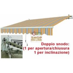 TENDA DA SOLE CON BRACCIA RETRATTILI GIALLA GRIGIO CM.395X250 -Vendite Agrariagioiese tenda da sole con braccia retrattili gialla grigio cm395x250 1