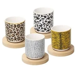 Tognana Confezione 4 Tazze Caffè Con Piattino Porcellana Multicolor LINEA KELLY