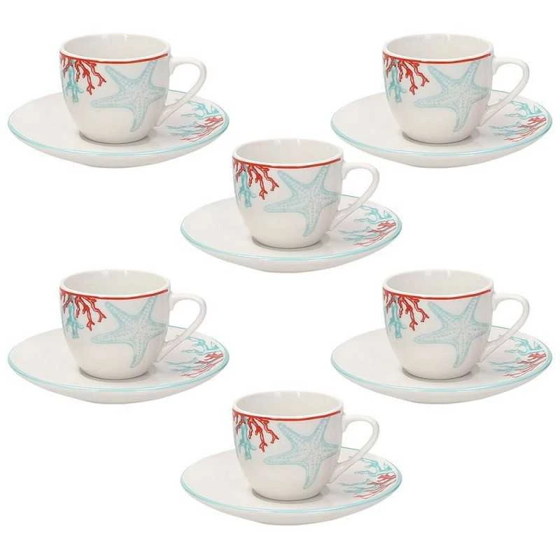 TOGNANA Confezione 6 Tazzine Caffè Con Piattino Porcellana 90 Cc METROPOL ALYSSA 1 TOGNANA Confezione 6 Tazzine Caffè Con Piattino Porcellana 90 Cc METROPOL ALYSSA