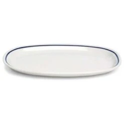 Tognana Piatto Porcellana Ovale Piano Fascetta Blu Liena Az
