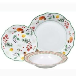 TOGNANA SERVIZIO 18 PIATTI PORCELLANA DA TAVOLA LINEA BIANCOSPINO