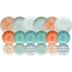 TOGNANA SERVIZIO 18 PIATTI PORCELLANA DA TAVOLA LOUISE AGUA