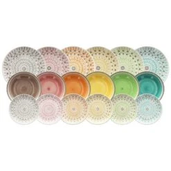 TOGNANA SERVIZIO 18 PIATTI PORCELLANA DA TAVOLA LOUISE CAPETOWN MULTICOLOR