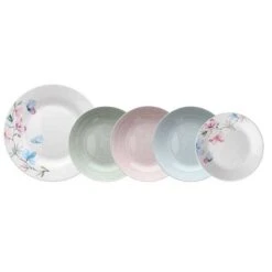 TOGNANA SERVIZIO 18 PIATTI PORCELLANA MULTICOLOR DA TAVOLA ROMANCE LINEA OLIMPIA