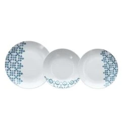 Tognana Servizio Piatti 18 Pezzi Arabesque Porcellana Blu LINEA MADISON