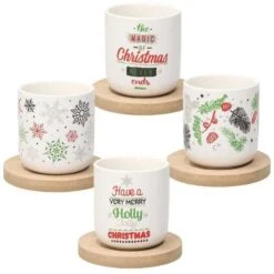 Tognana Set 4 Tazze Caffè Con Piattino 120 Cc Porcellana Bianco