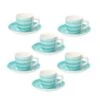 Tognana Set 6 Tazzine Caffè Con Piattino Spin Stoneware Azzurro LINEA LOUISE