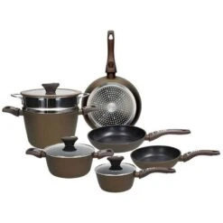 TOGNANA SET BATTERIA PZ. 10 DI PENTOLE E PADELLE DIAMANTE BRONZO D