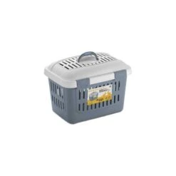 Stefanplast TRASPORTINO PER CANI MIDI GULLIVER BIANCO BLU ACCIAIO Cm.45x33x33h