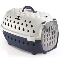 TRASPORTINO PER CANI TRAVEL CHIC BIANCO BLU NAVE Cm. 50x34,5x32h.